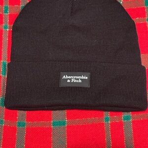Abercrombie & Fitch Black Ribbed Knit Hat (1-200)